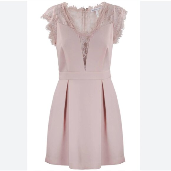 Brand New BCBGeneration Pink Lace-inset Fit & Flare Dress - Picture 11 of 12